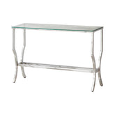 Coaster Saide Rectangular Sofa Table with Mirrored Shelf Chrome Model 720339